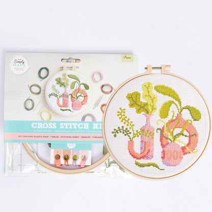 Simply Make Cross Stitch Craft Kit - Vases Design