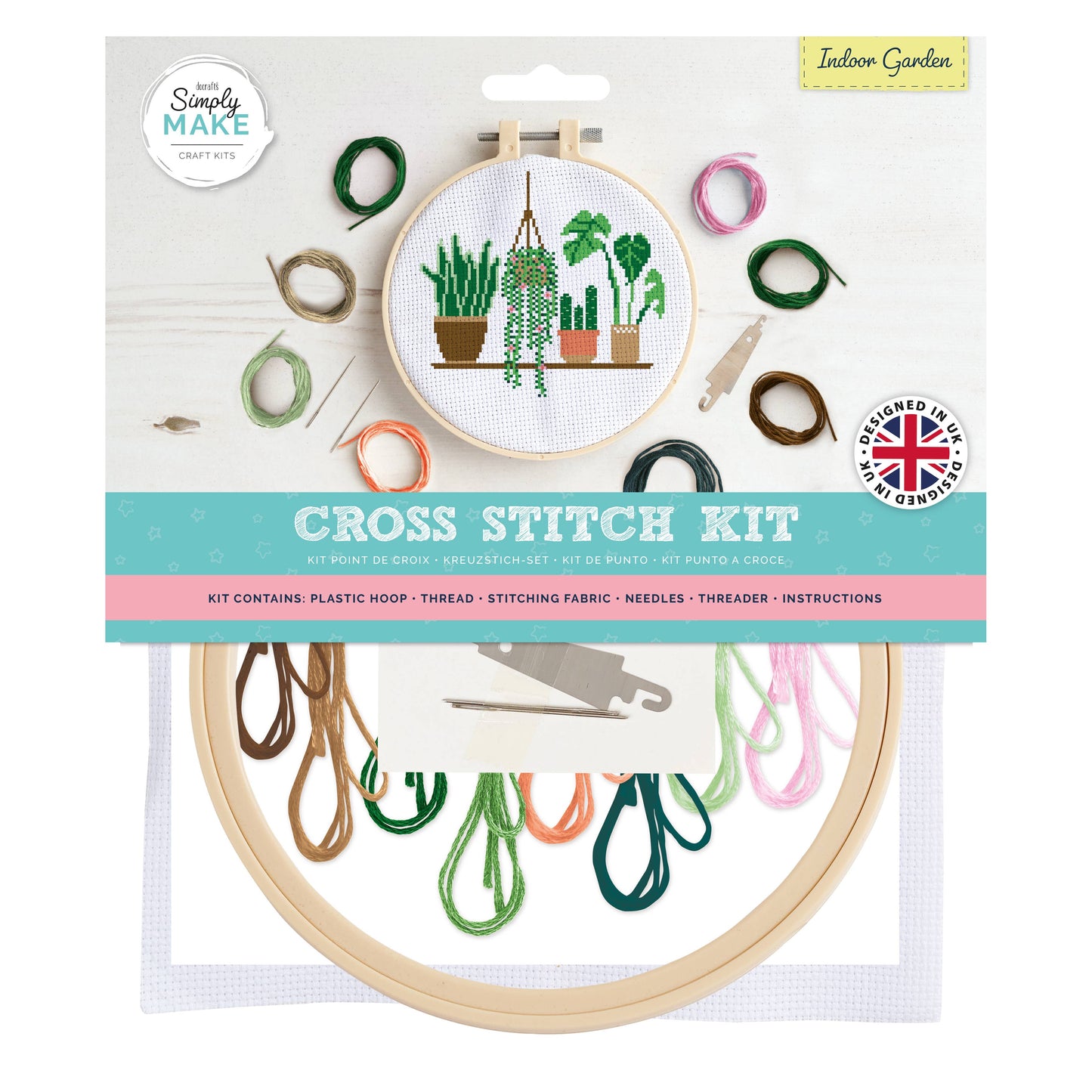 Cross Stitch Hoop Embroidery Kit "Indoor Garden"