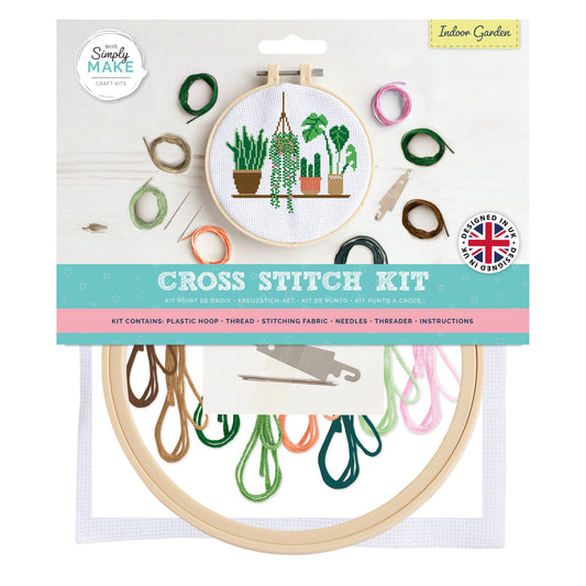 Cross Stitch Hoop Embroidery Kit "Indoor Garden"
