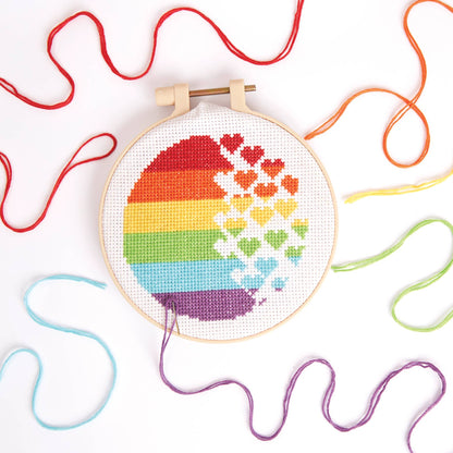 Cross Stitch Kit "Rainbow Hearts Design"
