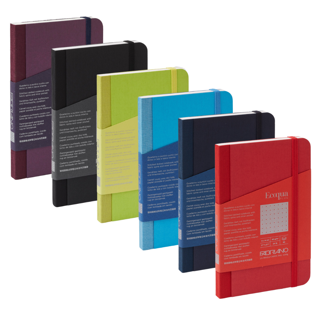 Fabriano ECOQUA Plus Fabric-bound Dot Matrix Notebooks 3.5x5.5