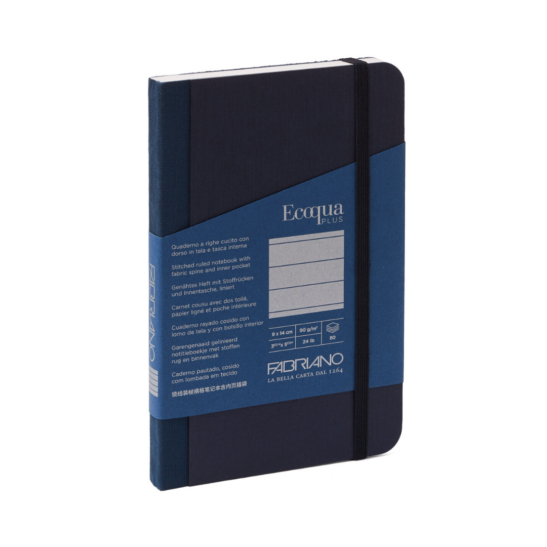 Fabriano ECOQUA Plus Fabric-bound Lined Notebooks 3.5x5.5"