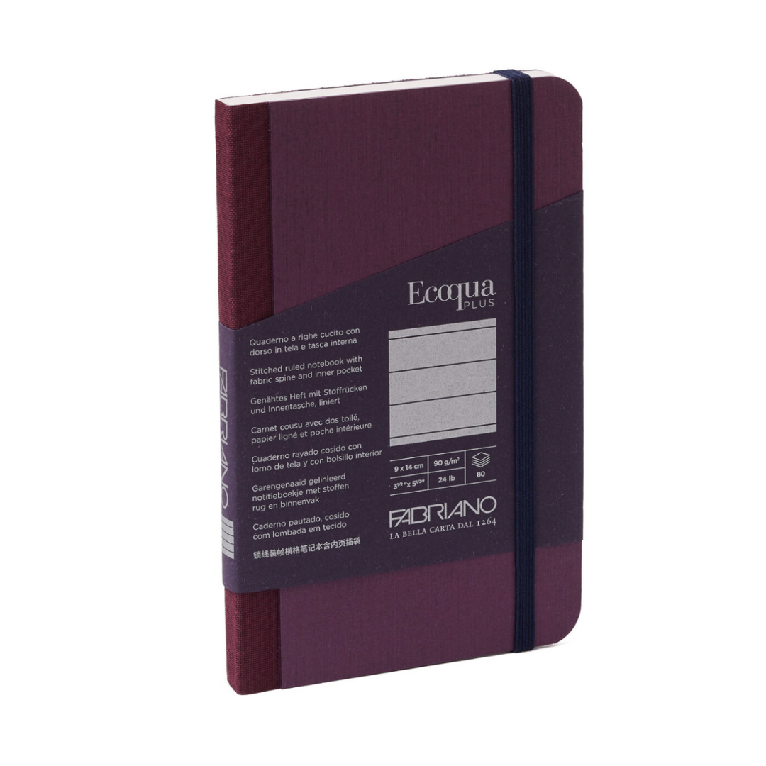 Fabriano ECOQUA Plus Fabric-bound Lined Notebooks 3.5x5.5"