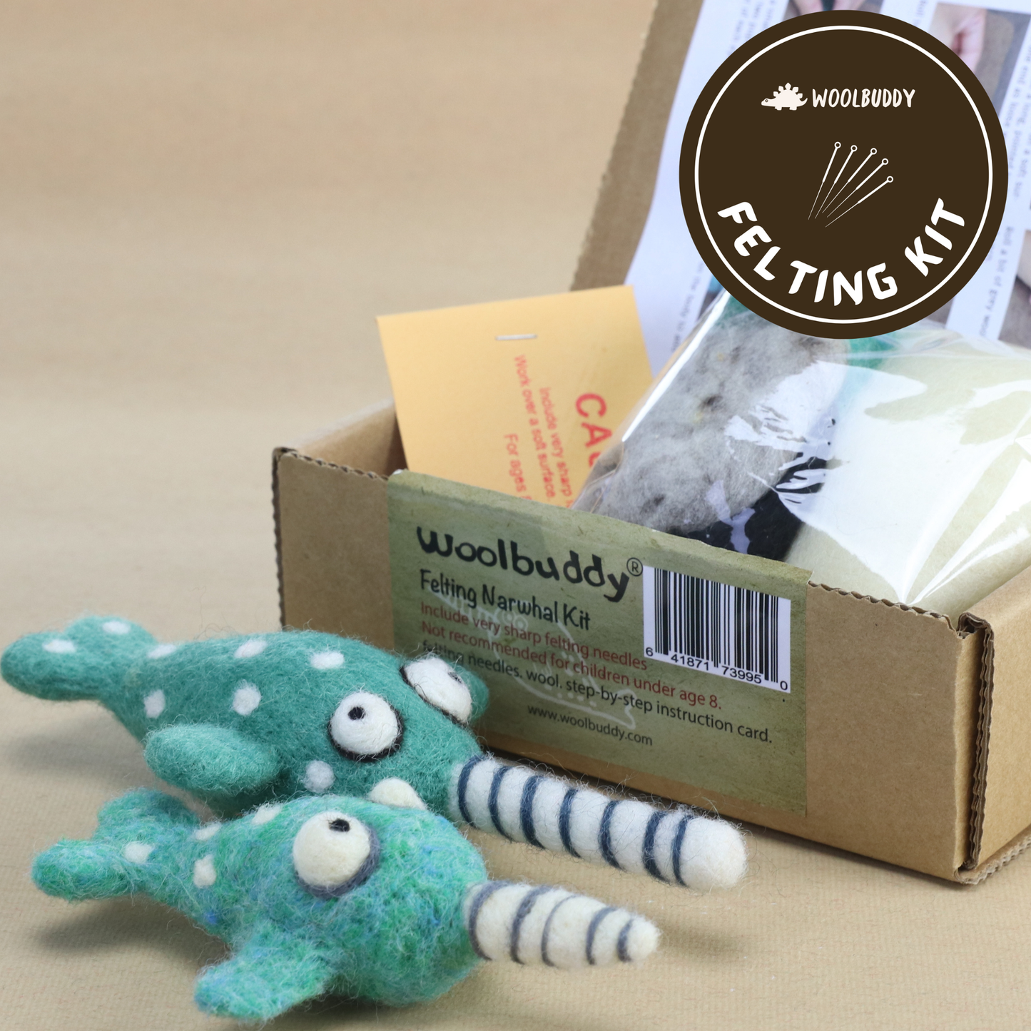 Woolbuddy Needle Felting Kit "Narwhal"