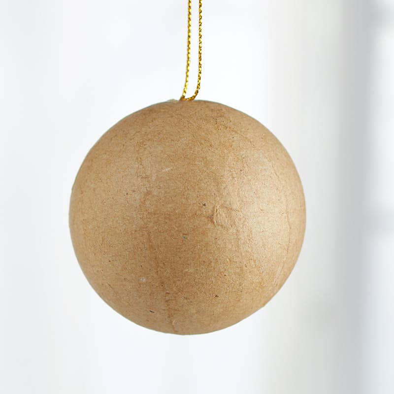 Papermache Ball Ornament 2"