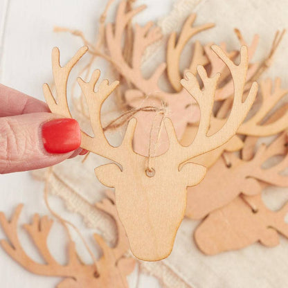 3" DIY Laser Cut Deer Head Wood Ornaments