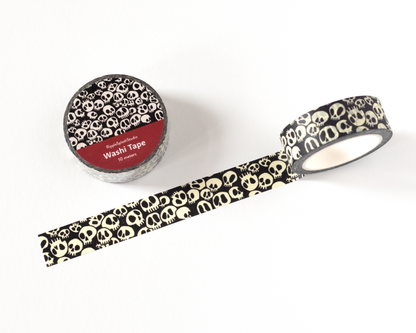 Gothic Black & Cream Skull Washi Tape