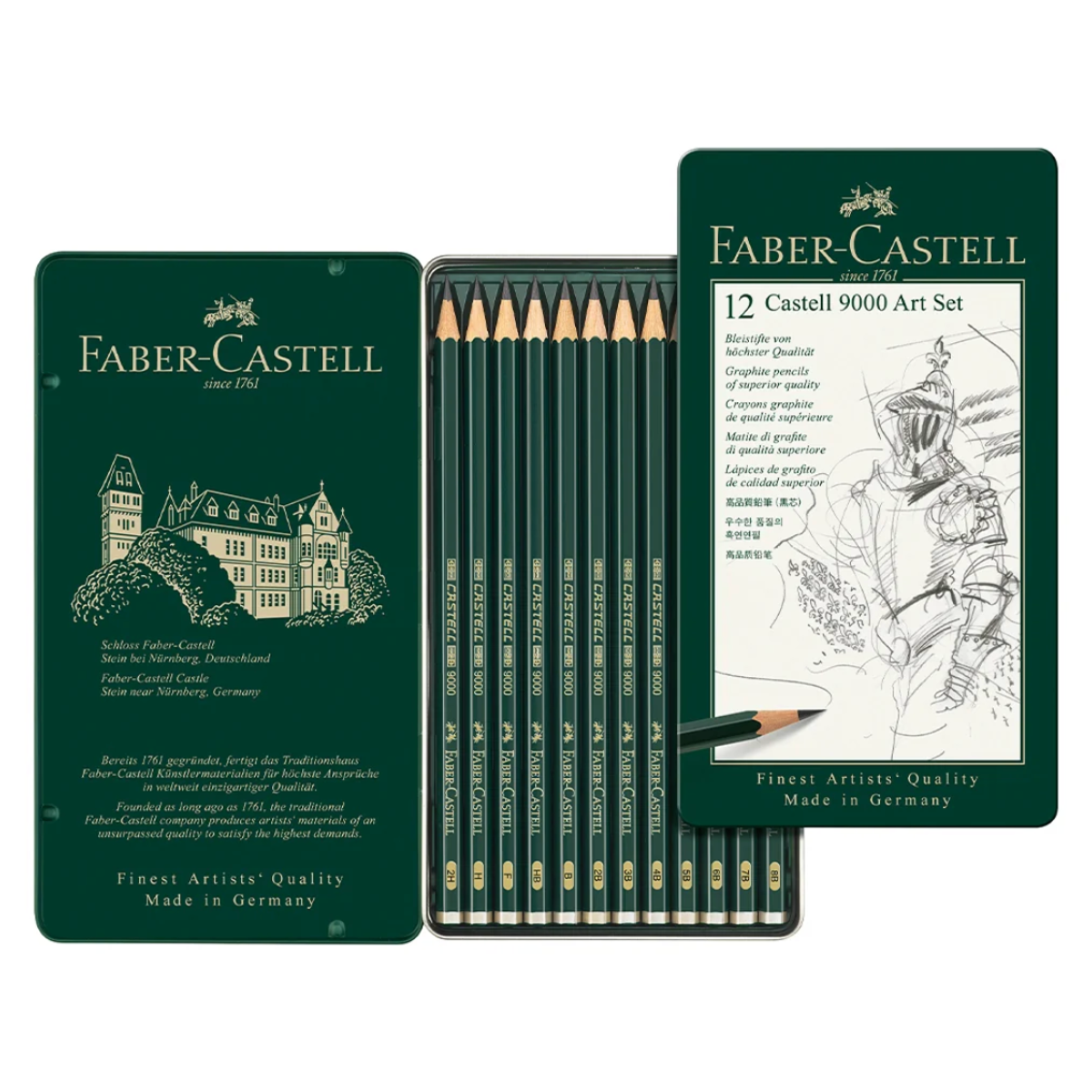 Faber-Castell 9000 Graphite Pencils Set of 12 (Art) 2H-8B