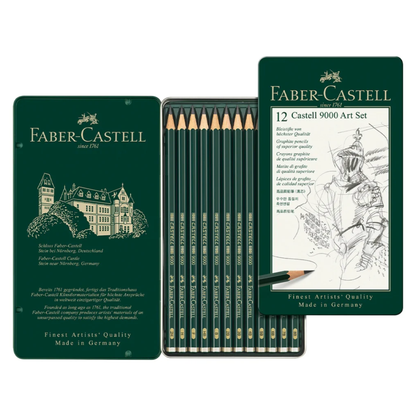 Faber-Castell 9000 Graphite Pencils Set of 12 (Art) 2H-8B
