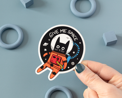 "Give Me Space Cat" Vinyl Sticker