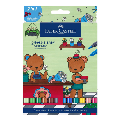 Faber-Castell Goldfaber Sketch Marker Bold & Easy Set of 12 (Alcohol-based)