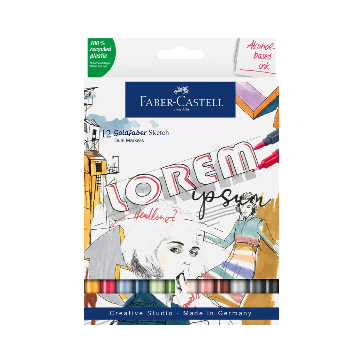 Faber-Castell Goldfaber Sketch Marker Set of 12 (Alcohol-based)