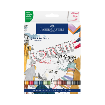 Faber-Castell Goldfaber Sketch Marker Set of 12 (Alcohol-based)