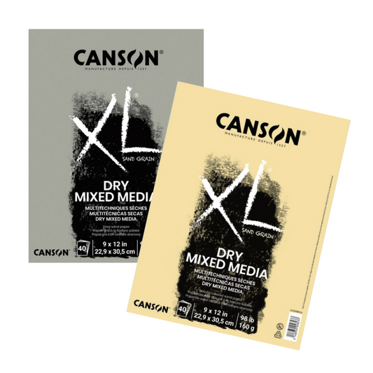 Canson XL Dry Mixed Media Pads Sand Grain 9x12" 98lb 40 Sheets