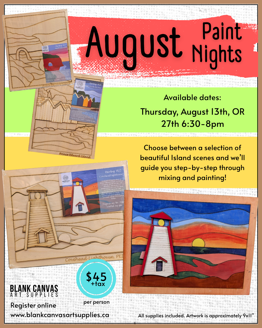 Guided Paint Nights: AUGUST Dates
