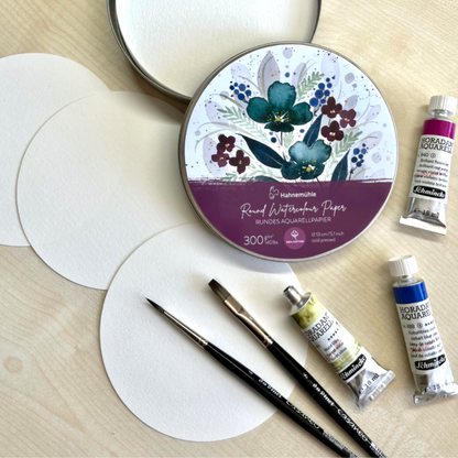 Hahnemuhle Watercolour Paper Round Tin of 30 Sheets 100% Cotton