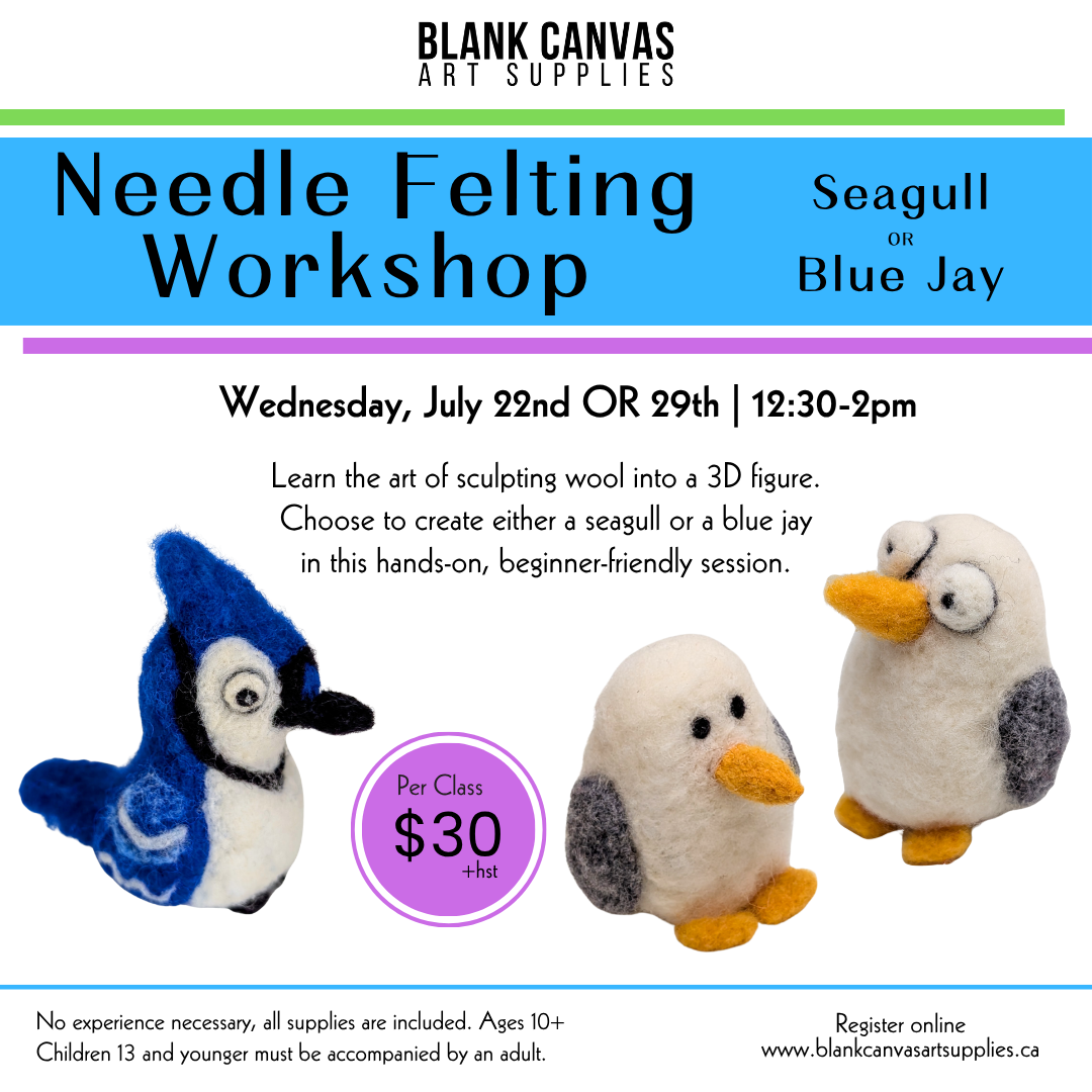 Needle Felting Workshop: Wednesday, July 22 OR 29th from 11am-12:30-2pm