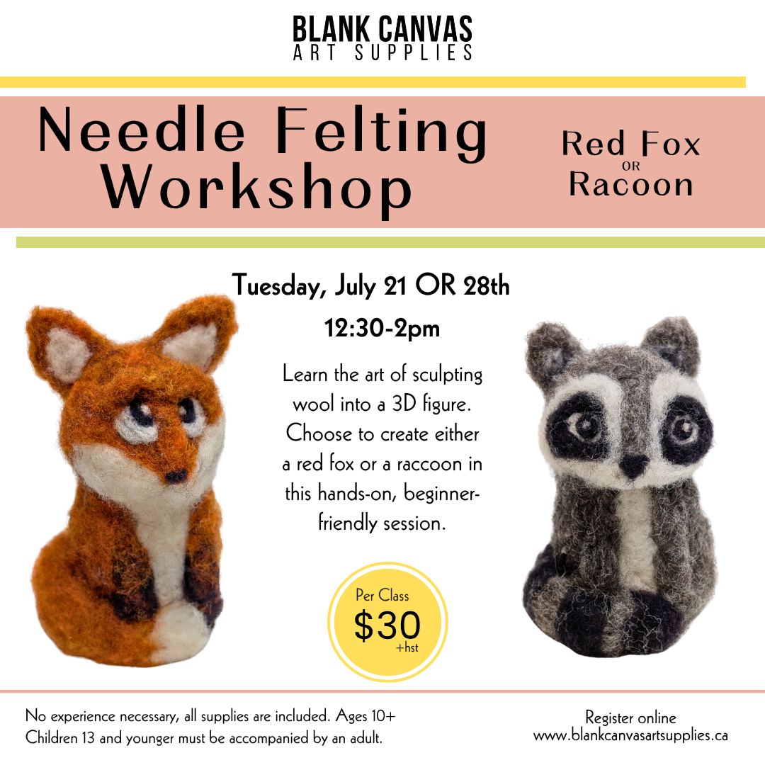 Needle Felting Workshop: Tuesday, July 21 OR 28th from 12:30-2pm