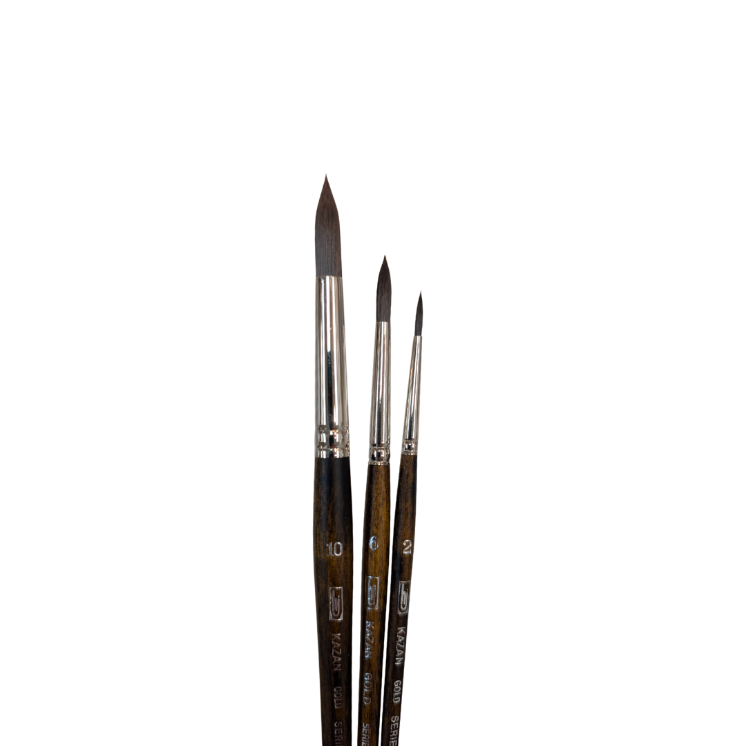 HJ Kazan Artist Watercolour Brush Set of 3