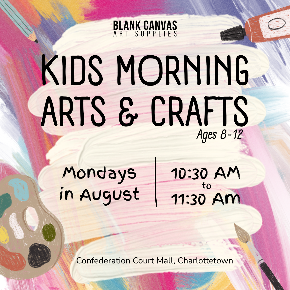 Kids Morning Arts & Crafts (ages 8-12) Mondays in August