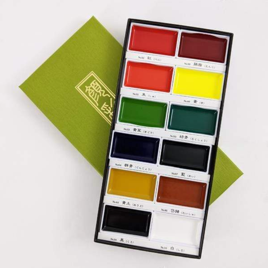Kuretake Gansai Tambi Etagami Watercolour 12 Colour Set