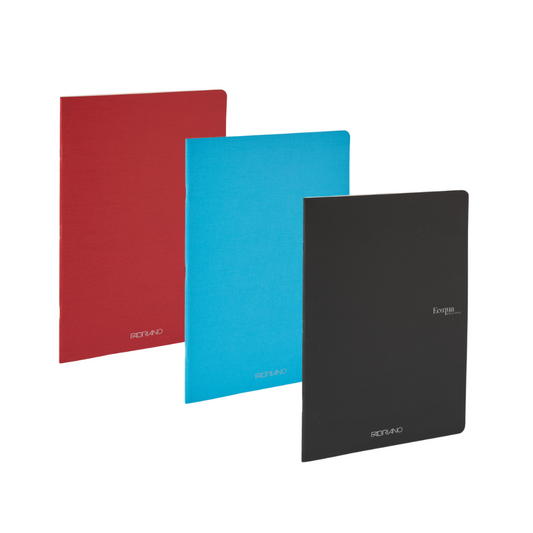 Fabriano ECOQUA Original Stapled Lined Notebook Black 8x11"