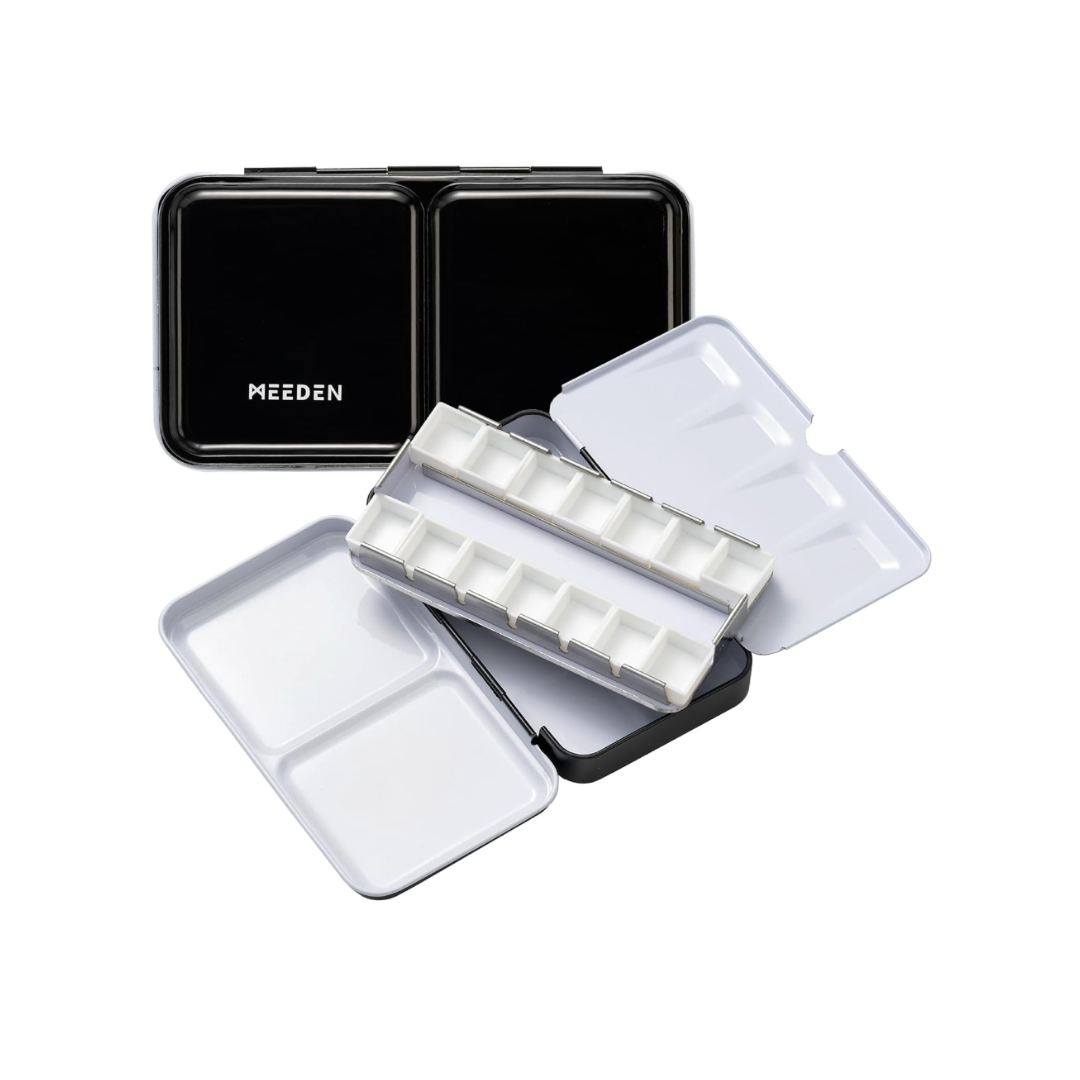 Meeden Empty Watercolour Half Pan Metal Palette