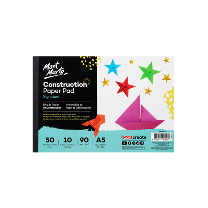 Mont Marte Kids Construction Paper Pad 8.3x11" of 50 sheets