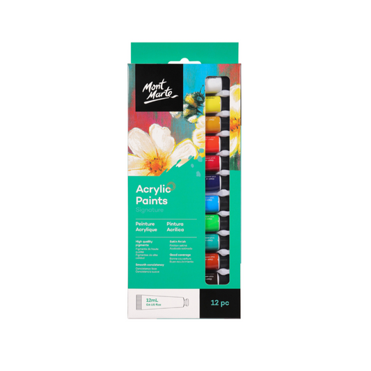 Mont Marte Acrylic Paint Set of 12 (12ml tubes)