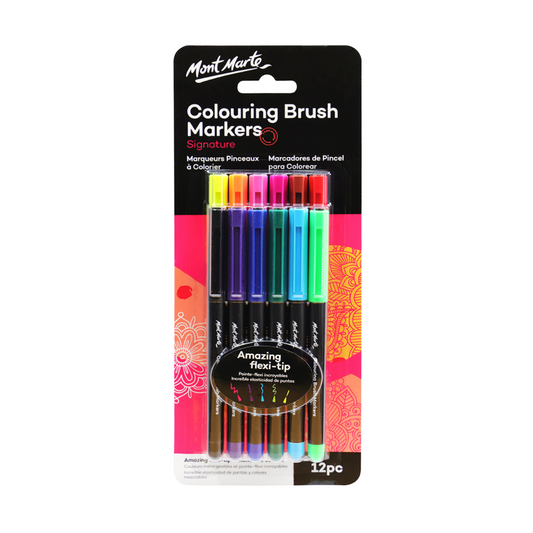 Mont Marte Adult Colouring Brush Markers Set of 12