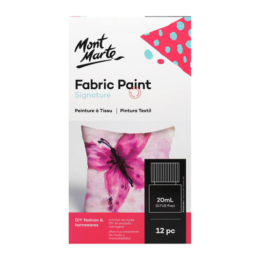 Mont Marte Fabric Paint Set of 12 20ml Jars