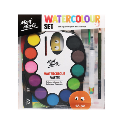 Mont Marte Introductory Watercolour Set w/16 pieces (Kids)