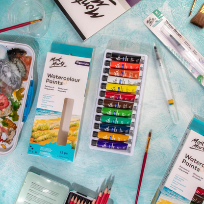 Mont Marte Watercolour Paint Set of 12 Tubes (12ml)