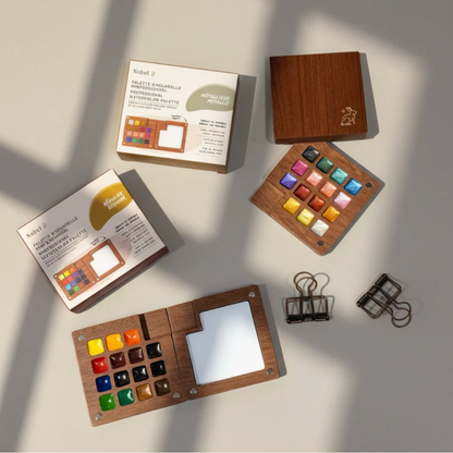 Nobel Arts Semi-moist Watercolour Sets of 15  (Wooden Box)
