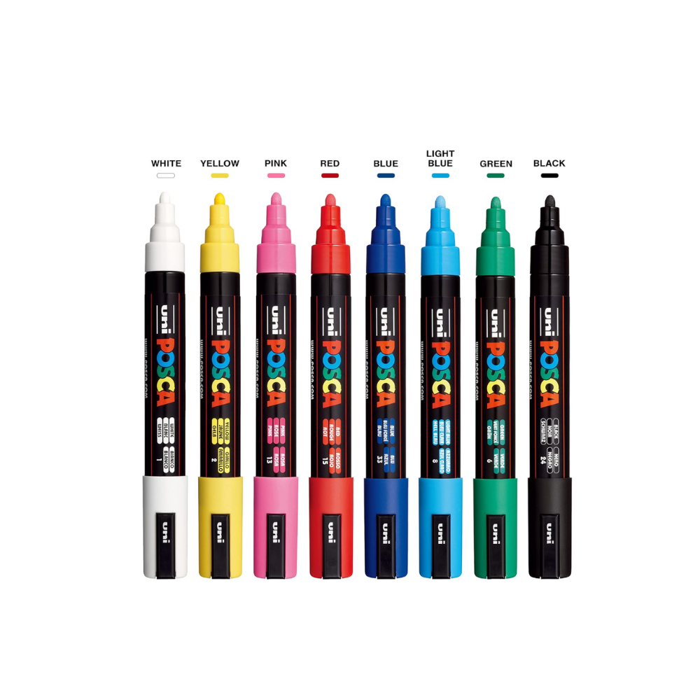 Posca Colours Set POSCA Paint Marker Sets of 8 Colours – Blank Canvas Art Supplies