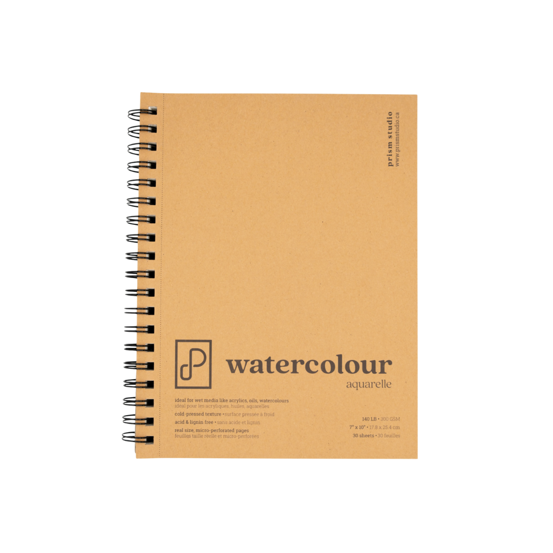 Prism Studio Watercolour Book 7x10" CP 140lb 30 Sheets Spiral Bound