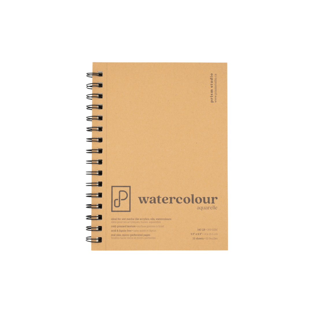 Prism Studio Watercolour Book 5.5x8.5" CP 140lb 20 Sheets Spiral Bound