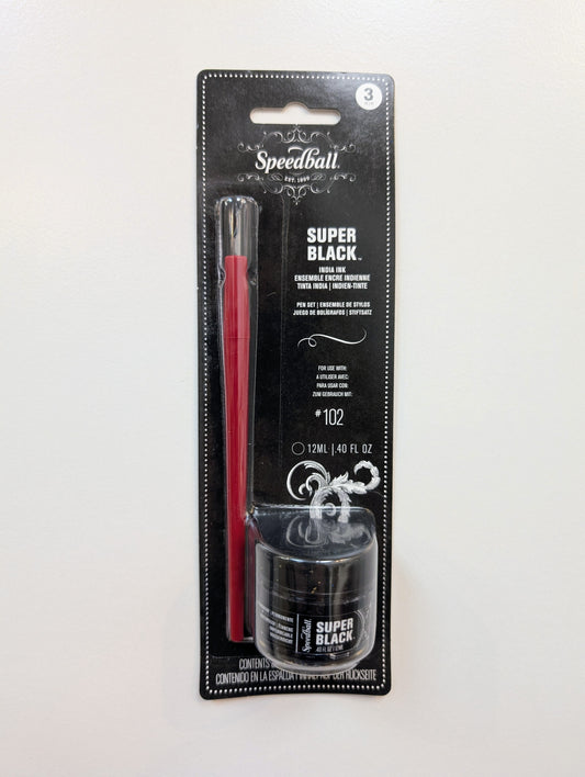 Speedball Super Black India Ink Pen & Ink Set (3 Piece)