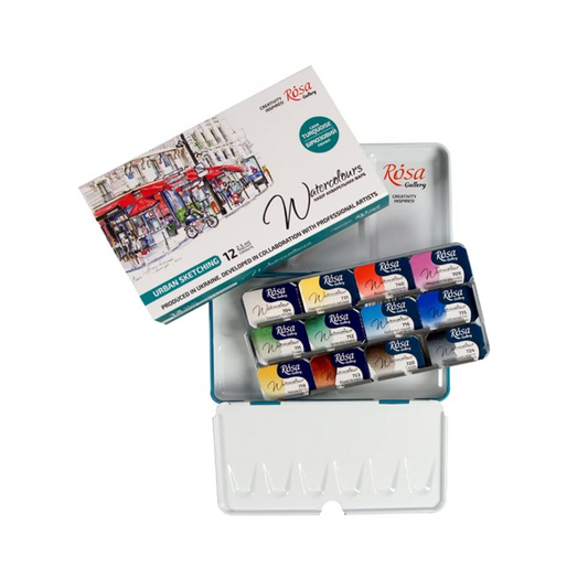 Rosa Gallery "Urban Sketching" Watercolour Set of 12 Pans