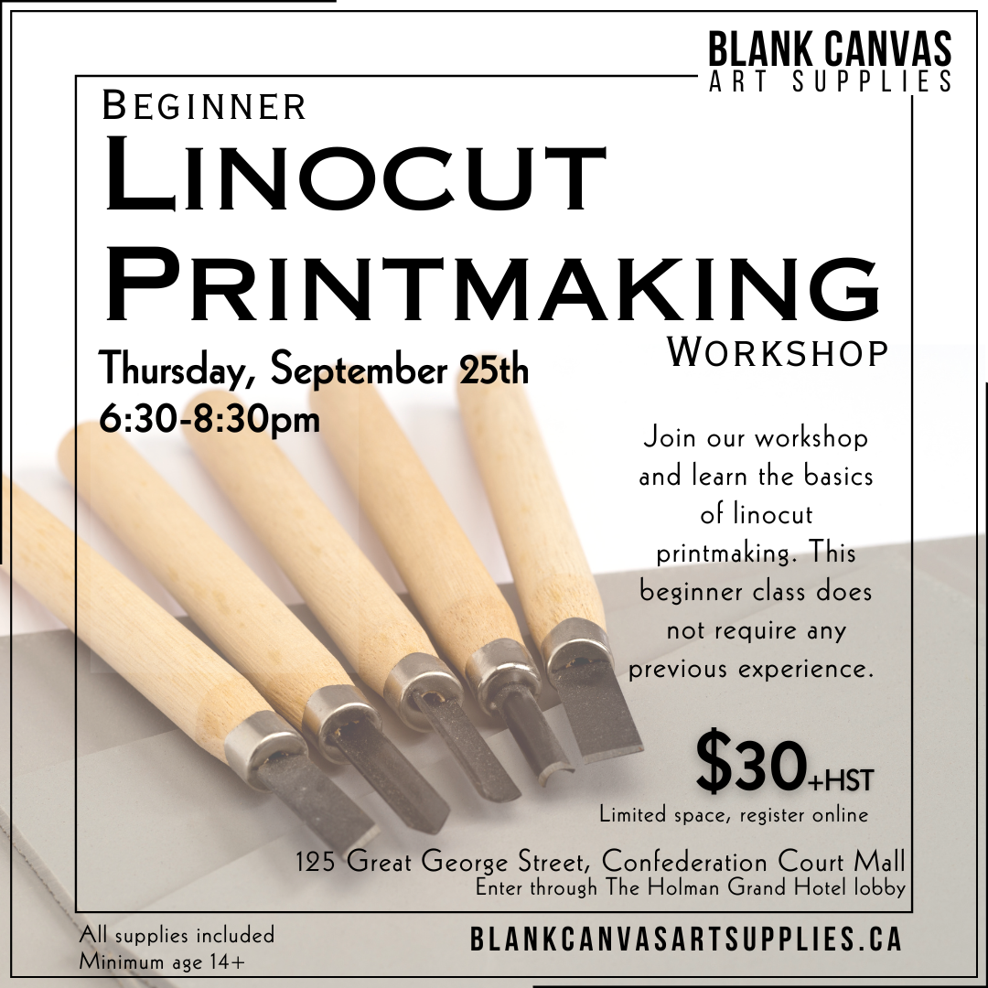 Beginner Lino Printmaking September 25th 6:30-8:30pm
