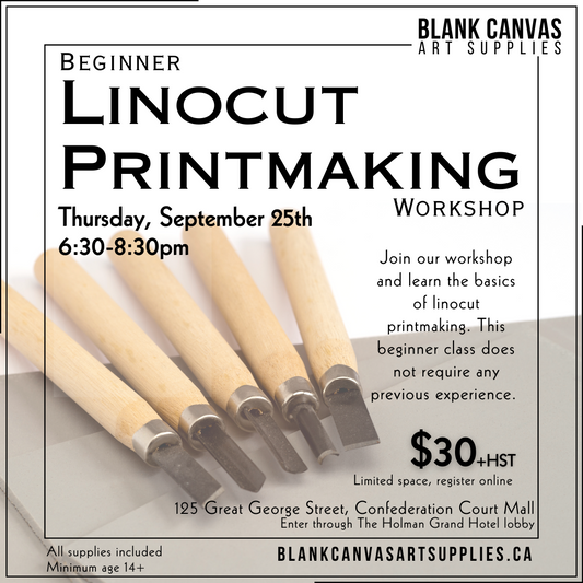 Beginner Lino Printmaking September 25th 6:30-8:30pm