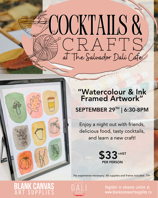 Cocktails & Crafts: Tuesday, September 29th 6:30-8pm @ The Dali Cafe
