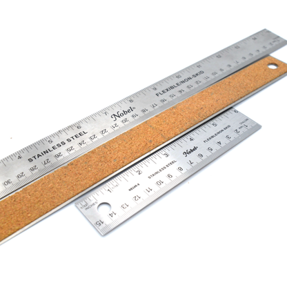Nobel Arts Flexible Stainless Steel Cork Backed Rulers