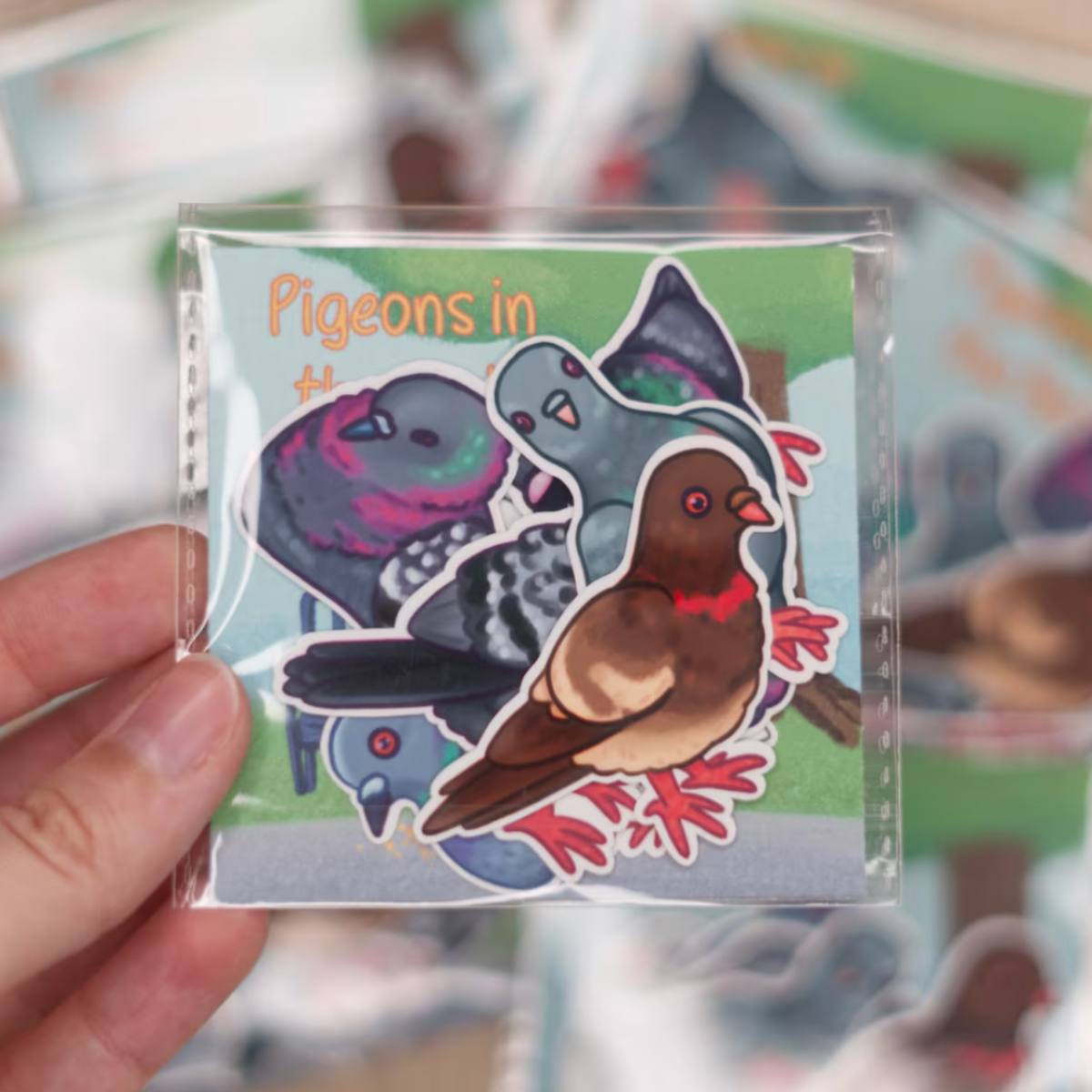 🇨🇦 "Pigeons in the Park" Sticker Pack of 7