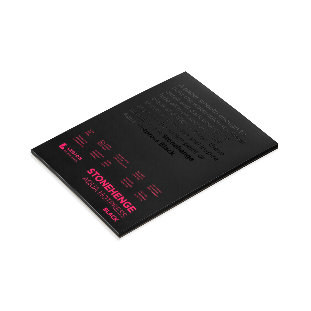 Stonehenge Aqua Black Block HP 140lb 100%Cotton 15 Sheets