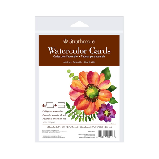 Strathmore Watercolour Cards 5x7" Pack of 6 w/envelopes