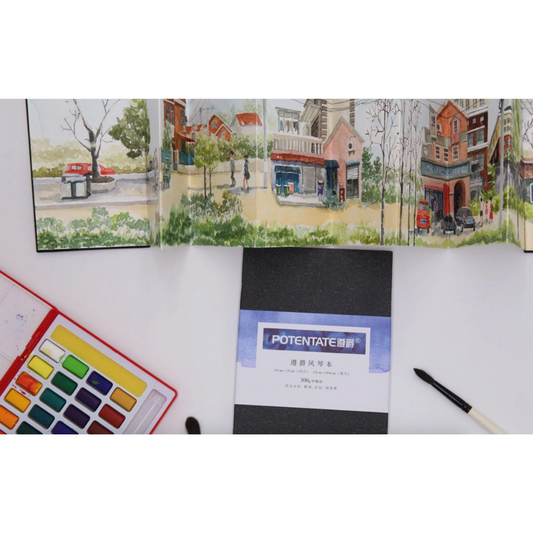 Potentate Accordion Folding Artist Watercolour Journal 5x7" 140lb
