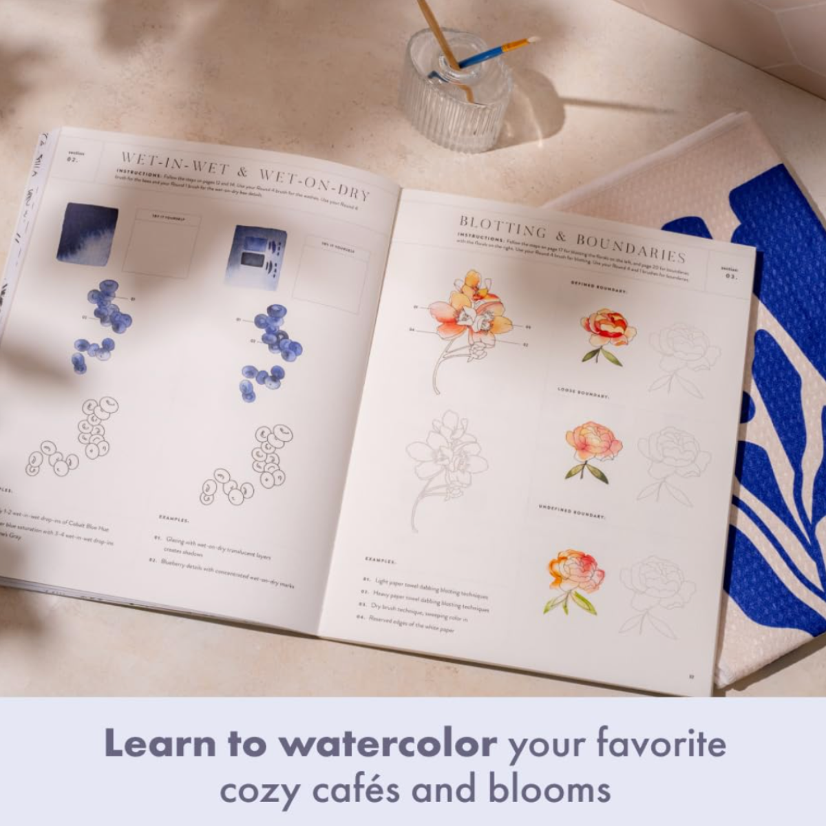 Watercolour Workbook: Cafe in Bloom, 25 Beginner Friendly Projects