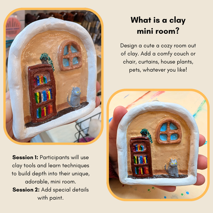 Air-Dry Clay Cute Mini Room: 2-Part Workshop June 17 & 24th