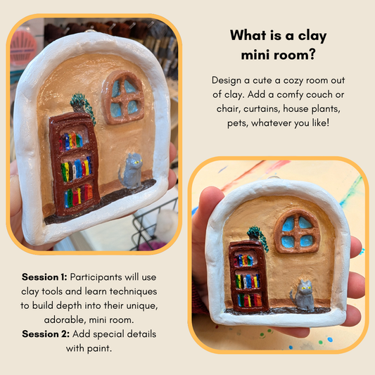 CANCELLED Air-Dry Clay Cute Mini Room: 2-Part Workshop June 17 & 24th